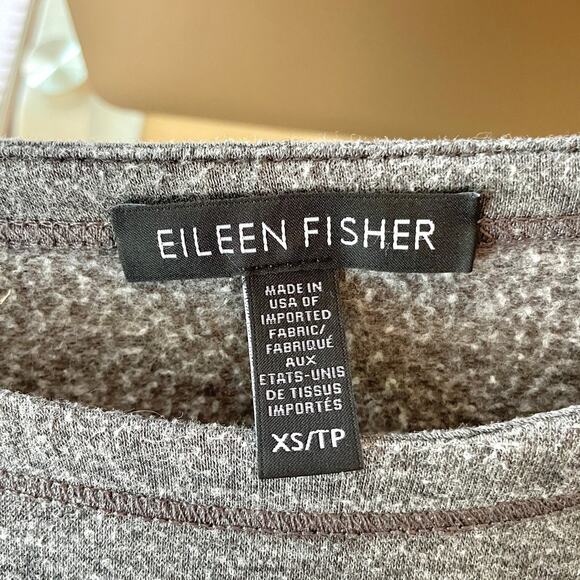 Eileen Fisher – Gray Fleece-Lined Long Sleeve Pullover Tunic Sweater - Picture 5 of 6